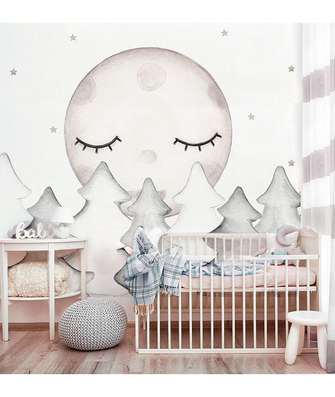 Oedim Papel Pintado Infantil para Pared Nubes y Luna, Mural, Papel  Pintado Infantil, 350 x 250 cm