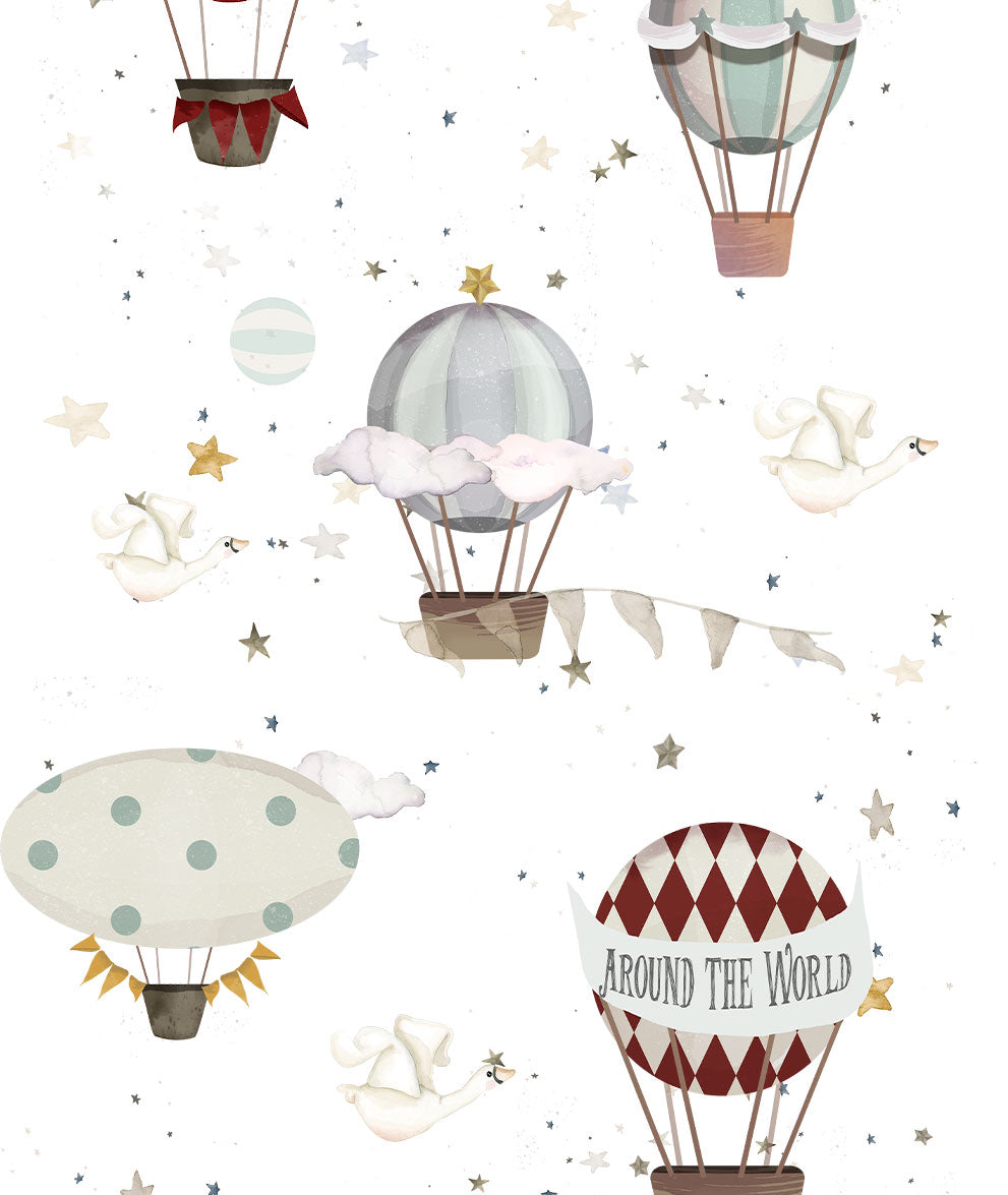 GLOBOS AROUND THE WORLD I Papel pintado infantil