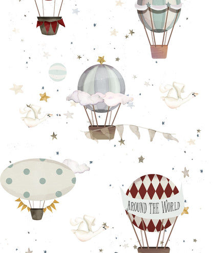 GLOBOS AROUND THE WORLD I Papel pintado infantil