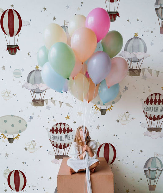 GLOBOS AROUND THE WORLD II Papel pintado infantil