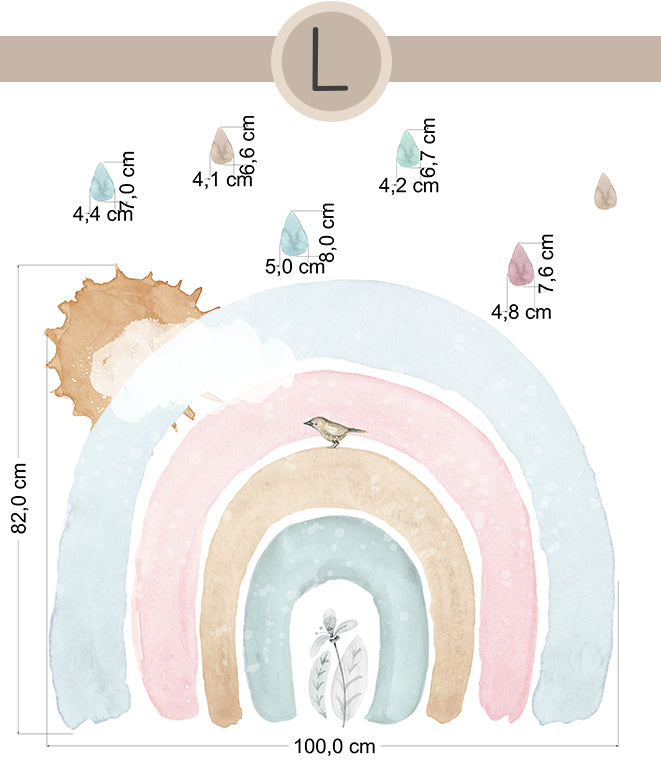 ARCOIRIS MULTICOLOR Vinilo infantil personalizable