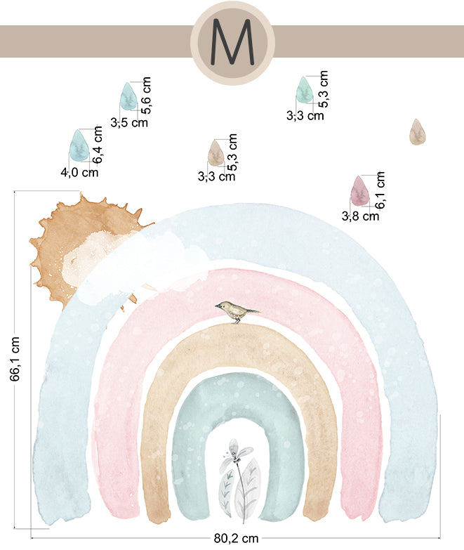ARCOIRIS MULTICOLOR Vinilo infantil personalizable