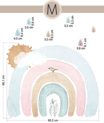 ARCOIRIS MULTICOLOR Vinilo infantil personalizable