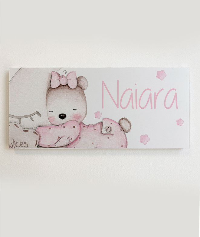 OSITA DULCES SUEÑOS Placa para puerta de foam