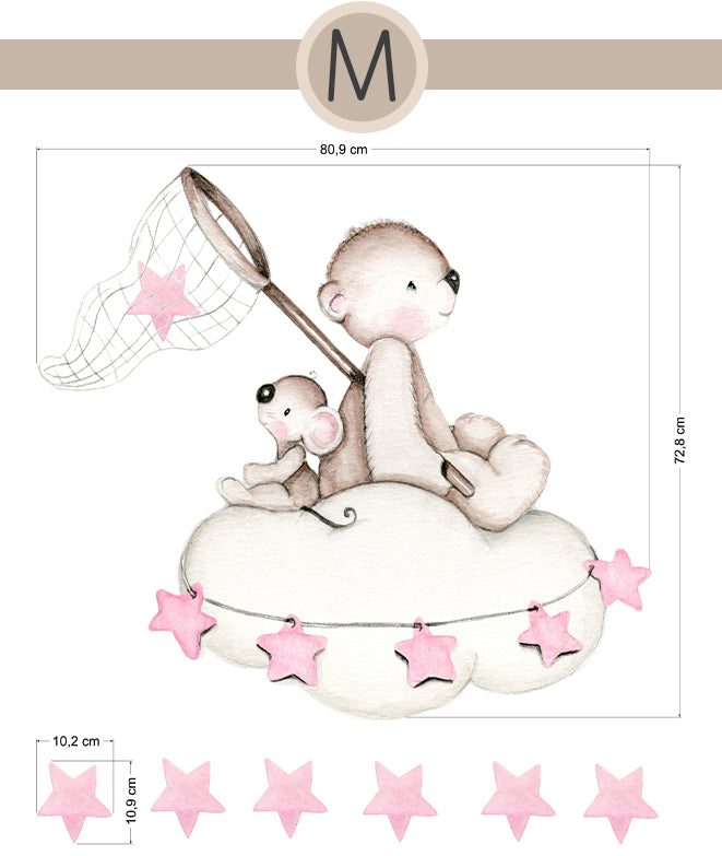 EN BUSCA DE ESTRELLAS ROSA Vinilo infantil personalizable