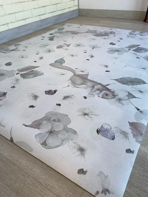 STK WORLD MAP GRAY Vinyl rug 120x150 cm