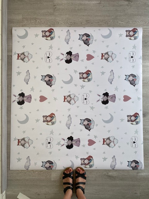 STK CARTE DU MONDE GRIS Tapis vinyle 120x150 cm