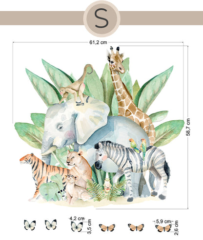 ANIMALES JUNGLA Vinilo infantil personalizable