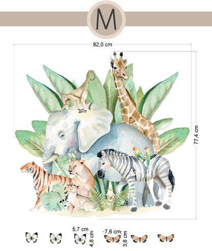 ANIMALES JUNGLA Vinilo infantil personalizable