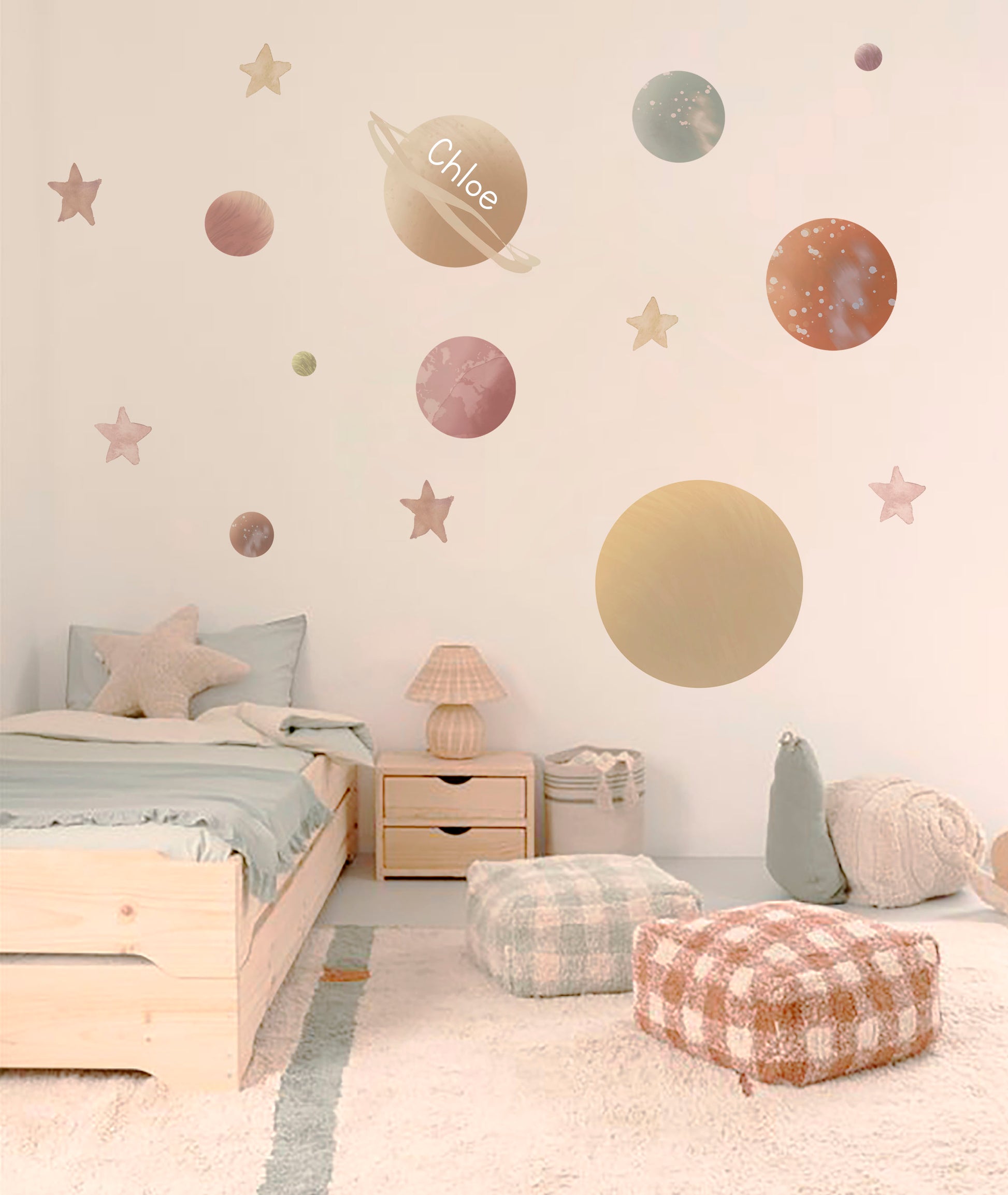 PLANETAS ESPACIO II Vinilo infantil personalizable