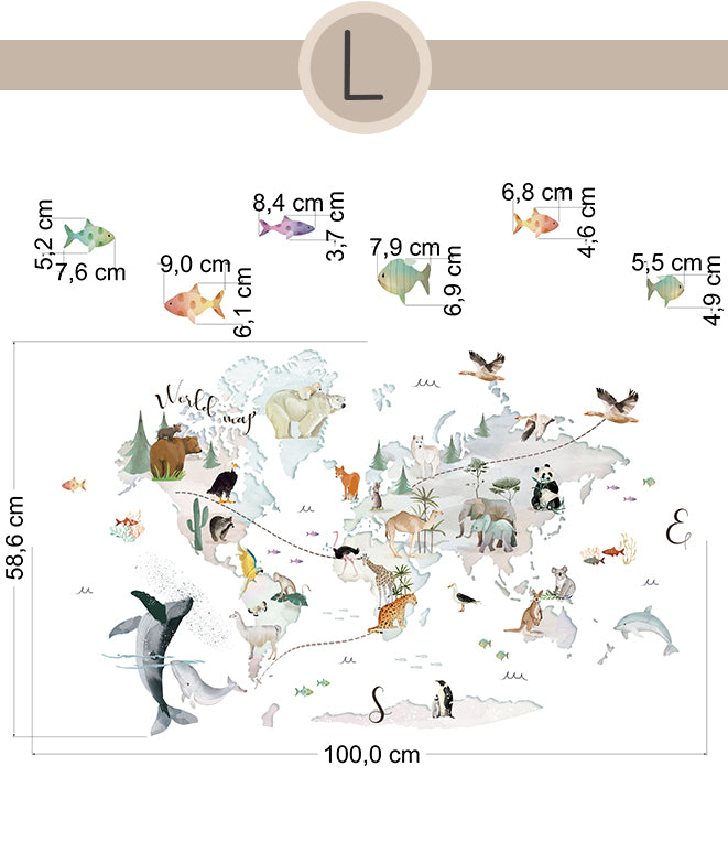 MAPA MUNDI I Vinilo infantil personalizable