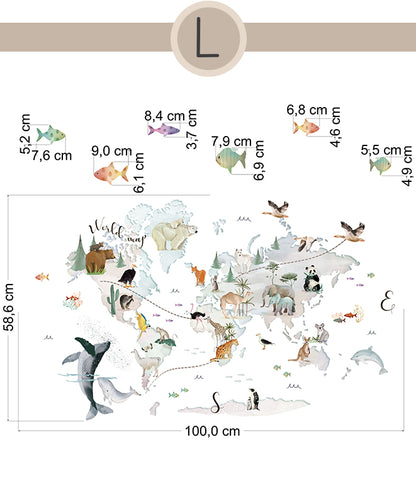 MAPA MUNDI I Vinilo infantil personalizable