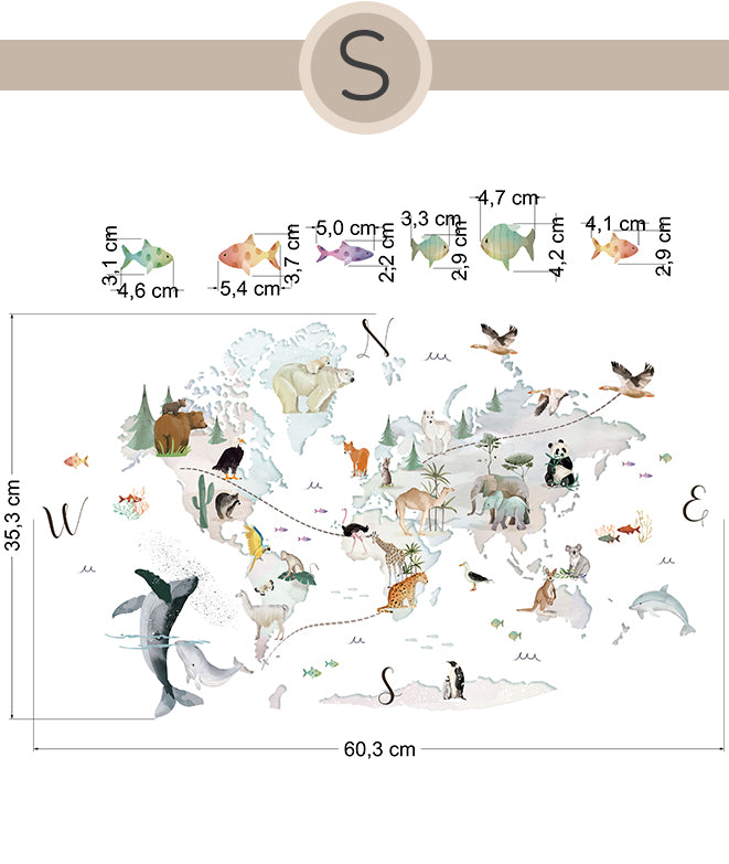 MAPA MUNDI I Vinilo infantil personalizable