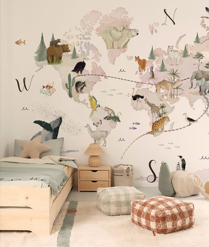 WORLD MAP II Mural de papel pintado