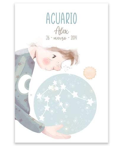 ZODIACO BOY Cuadro infantil personalizado