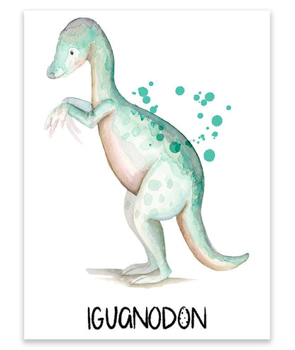 DINO IGUANADON Cuadro infantil personalizado