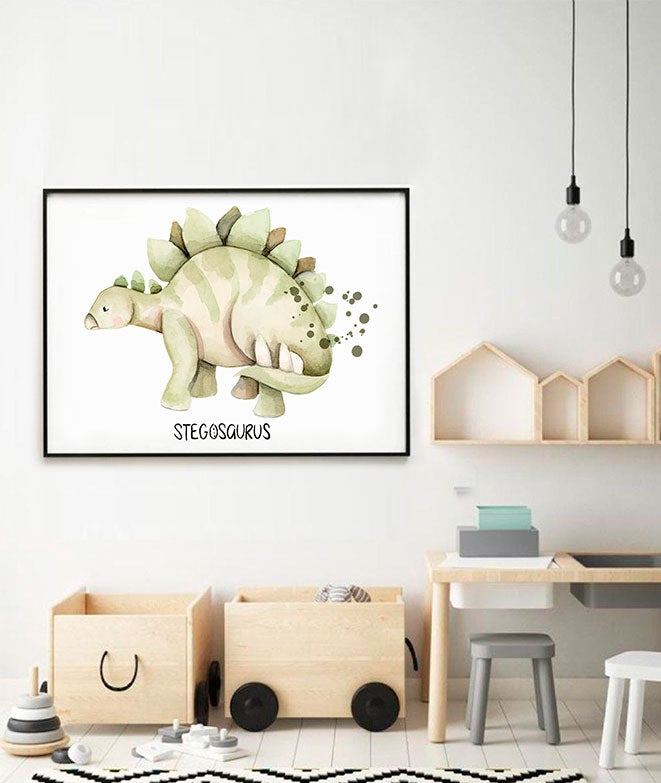 DINO STEGOSAURUS Cuadro infantil personalizado