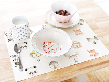 Set de table individuel enfant CARTE ANIMAUX