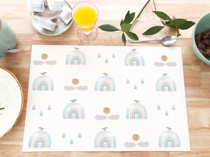 Set de table enfant MULTI ARC-EN-CIEL BLEU