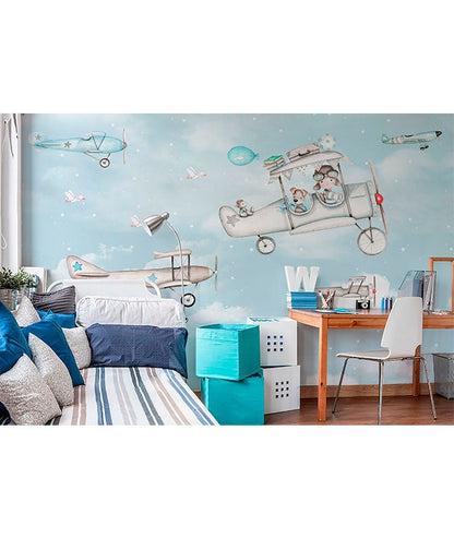 STK SKY BLUE BACKGROUND Wallpaper mural 330x240 cm (horizontal)