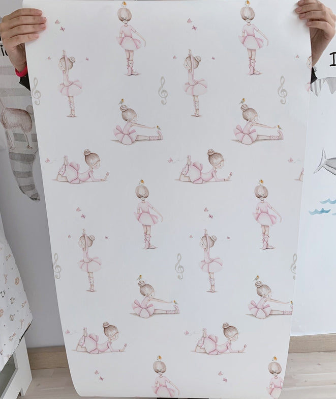 BAILARINAS ROSA Papel pintado infantil