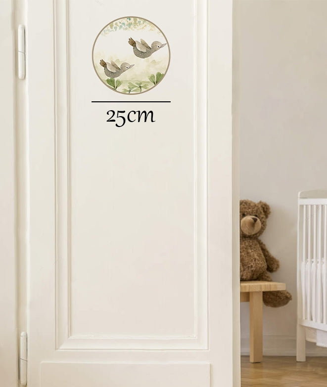 BIRDS sticker door sign