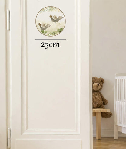 Plaque de porte en vinyle BIRDS