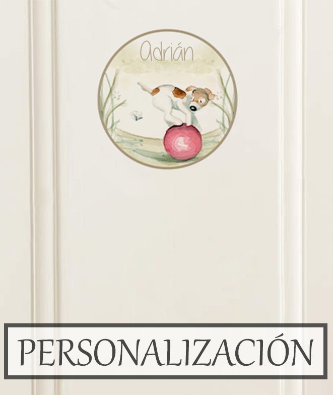 PERRITO Placa para puerta de vinilo