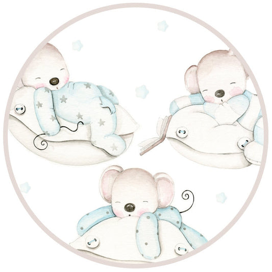 MICE ON PILLOWS Plaque de porte en vinyle