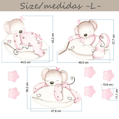 STK LITTLE MOUSE ON PILLOWS Children's Sticker SIZE L