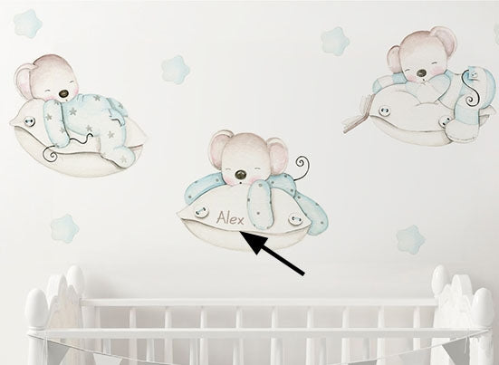 RATONCITOS SOBRE ALMOHADAS Vinilo infantil personalizable