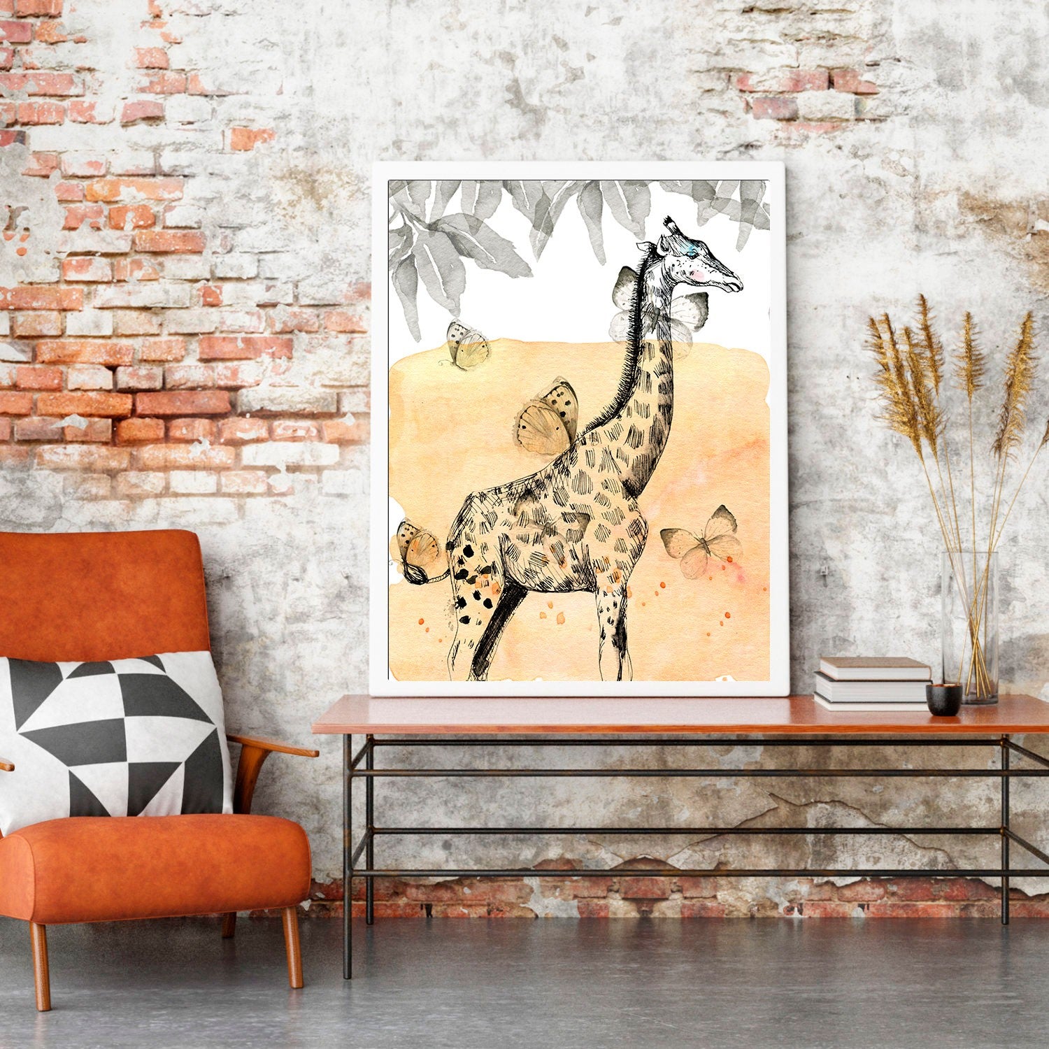 Cute Giraffe Wallpaper Free PNG Image｜Illustoon